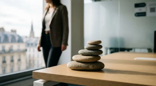 Jeune actif francais observant la croissance progressive de son epargne salariale au fil des annees